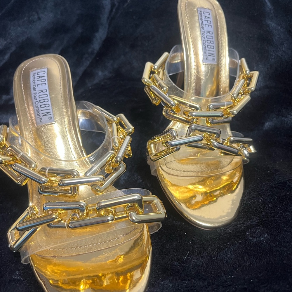 Cape Robbin Gold Chain Stiletto Heels - Picture 12 of 16